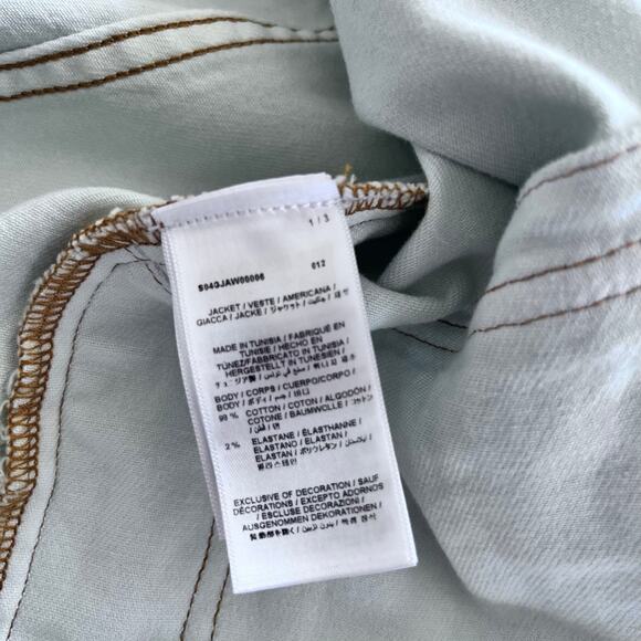 Bonpoint Girls Light Blue Decorative-Stitching Denim Jacket size 14 - Picture 8 of 9